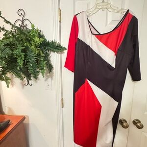 Colorblock Red and Black Dress